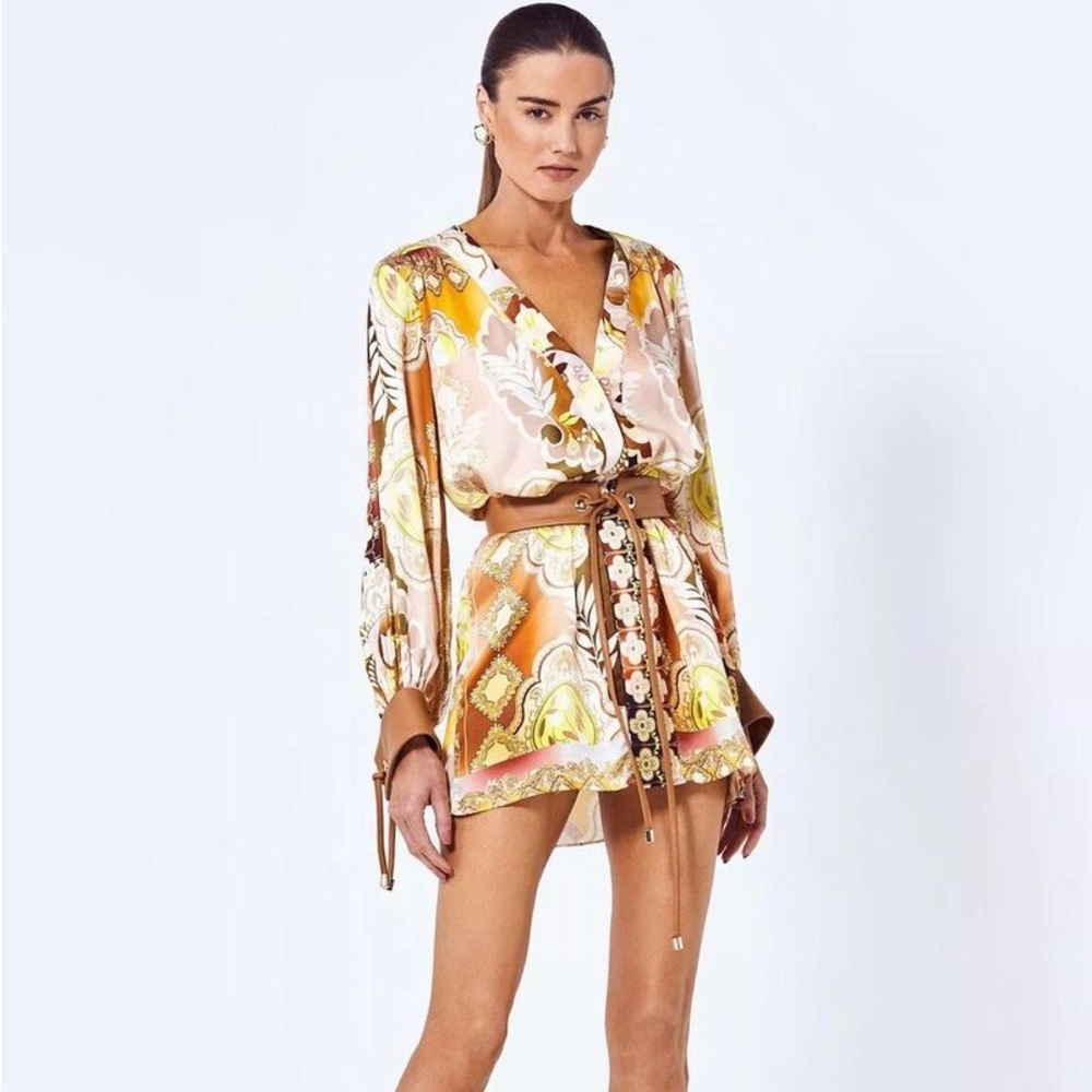 Alexis Paisley Tie Mini Dress
